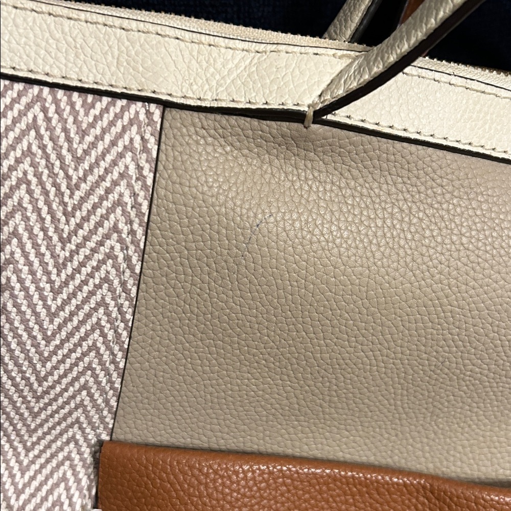 Cole Haan Grand Ambition Convertible Leather Backpack in Tan Beige & White - Picture 3 of 10